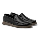 Mocassim Loafer Florença em Couro - Preto