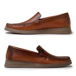 Mocassim Loafer Florença em Couro - Pinhão