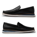 Mocassim Loafer Florença em Couro Floater - Preto