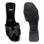 Rasteirinha H Laroche Hellen em Couro - Preto