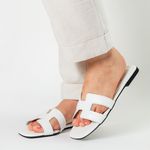  Rasteirinha H Laroche Hellen em Couro - Branco