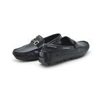 Mocassim Bali Infantil de Couro - Preto/Silver