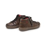 Sapatenis Stratus Infantil em Couro - Chocolate/Vermelho
