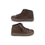 Sapatenis Stratus Infantil em Couro - Chocolate/Vermelho