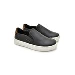 Slip On Yate Infantil Stratus em Couro - Preto/Whisky