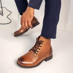 Bota Saara Retro em Couro - Marrom