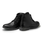 Bota Saara Retro em Couro - Preto