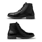Bota Saara Retro em Couro - Preto