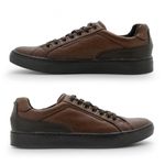 Sapatenis Casual Masculino Stratus em Couro Marrom