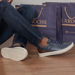 Sapatenis em Couro Casual Masculino Stratus - Azul Marinho