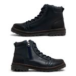 Bota Vacanza em Couro - Azul Cinza E L