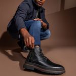 Bota Masculina Londres em Couro Legitimo - Preto