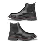 Bota Chelsea Londres em Couro - Preto