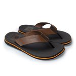 Chinelo Masculino Malibu em Couro - Mel