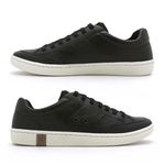 Sapatenis Casual em Couro Masculino North - Preto/Whisky