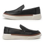 Slip On Iate Masculino Titanium em Couro - Preto