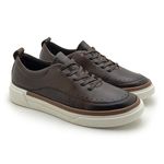 Sapatenis Casual Masculino Titanium em Couro - Café