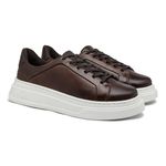 Sapatenis Casual Masculino Laroche Toquio em Couro - Café