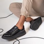 Sapatenis Casual Masculino Laroche Toquio em Couro - Preto