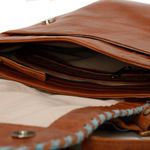 Bolsa Feminina Transversal Tampa Pelo Havana com Azul
