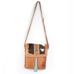 Bolsa Feminina Transversal Tampa Pelo Havana com Azul