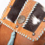 Bolsa Feminina Transversal Tampa Pelo Havana com Azul