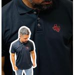 Camiseta Preta Gola Polo com Bordado 