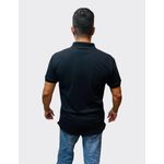 Camiseta Preta Gola Polo com Bordado 