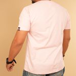Camiseta Masculina Rosa Claro Logo Bordado