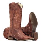 Bota Western Feminina Vimar Boots 13024 Fossil Castanho