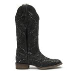 Bota Western Feminina Vimar Boots 13103 Mustang Preto Gliter Preto