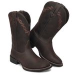 Bota Texana Masculina Bulls Horse 50016 Couro Gel Crazy Horse Café