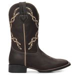 Bota Texana Masculina Bulls Horse 50019 Couro Gel Crazy Horse Café