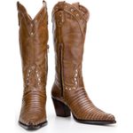 Bota Western Feminina Bico Fino em Couro