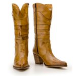 Bota Country Feminina Bico Fino Castor em Couro