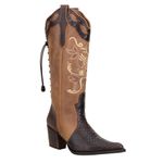 Bota Country Feminina Capelli Boots Anaconda Rust Café