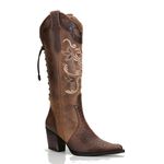 Bota Western Feminina Bico Fino em Couro