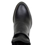 Bota Country Feminina Casual Preto em Couro