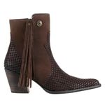 Bota Texana Cano Curto Snaker Cor Café em Couro