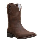 Bota Texana Feminina Rustic Café em Couro