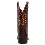 Bota Texana Feminina Bordados Geométricos em Couro