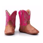 Bota Texana Baby em Couro Rosa