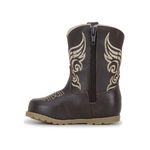 Bota Texana Bebê Couro Café/Bege 16 ao 25