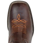 Bota Texana Masculina Raio Bico Quadrado em Couro