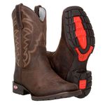 Bota Texana Masculina Café Texas em Couro