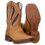 Bota Texana Masculina Castor em Couro