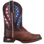 Bota Texana Masculina Estampa U.S.A em Couro