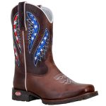 Bota Texana Masculina Estampa U.S.A em Couro