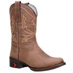 Bota Texana Masculina Bico Redondo em Couro