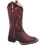 Bota Texana Feminina Pink em Couro